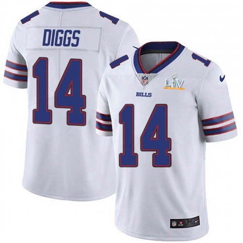 Men's Buffalo Bills #14 Stefon Diggs White 2021 Super Bowl LV Stitched Jersey